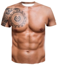 Sexy tričko triko s 3D potiskem muskulatury tetování kérka