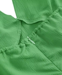 Zelené Sexy jednobarevné šaty styl swing vintage holá záda